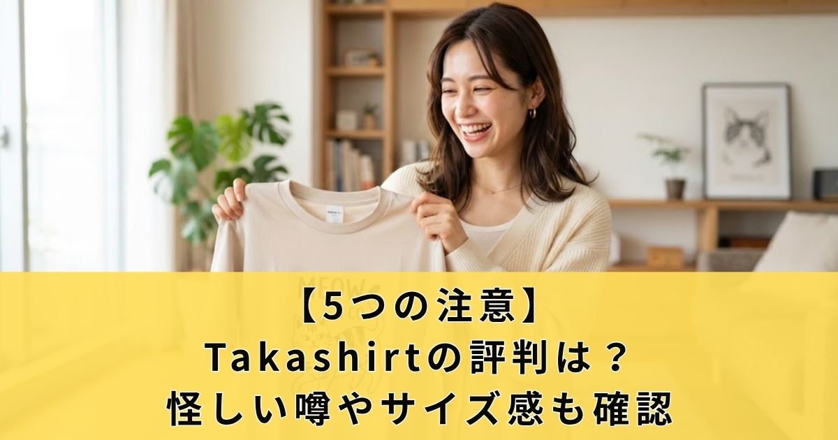 【5つの注意】Takashirtの評判は？怪しい噂やサイズ感も確認